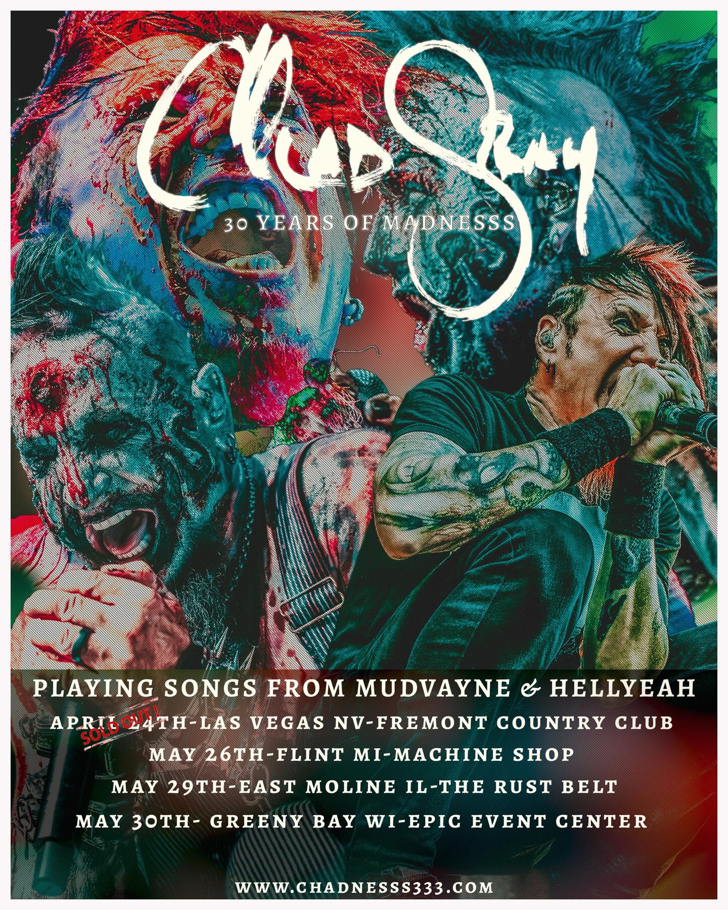 Chad Gray 30 Years Of Madness Tour Poster 2026